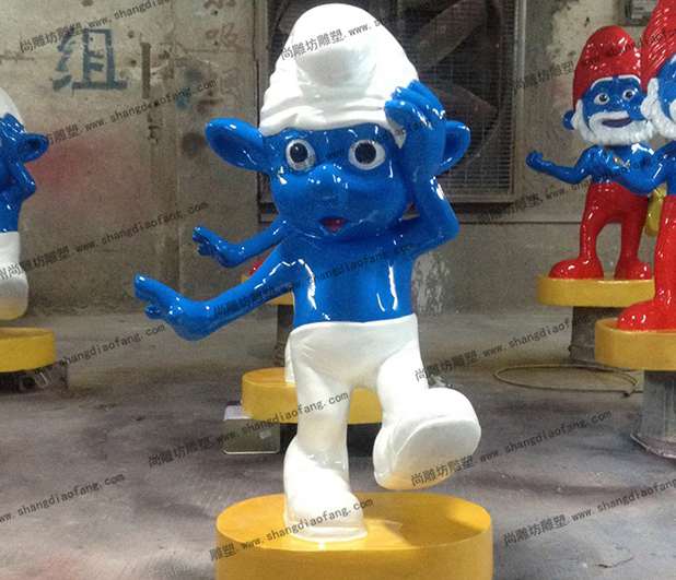 蓝精灵小孩笨笨玻璃钢雕塑1