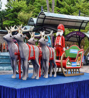【广场街景】欧式卡通迎宾公仔街道摆件——圣诞老人与麋鹿群雕塑