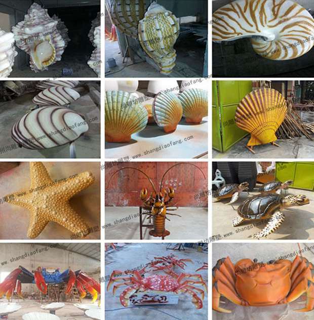海洋生物雕塑集合