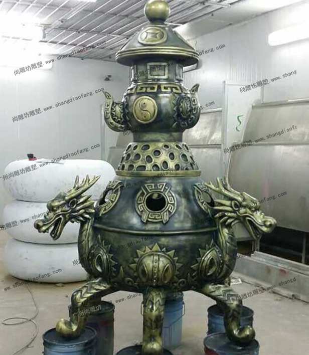 仿铜炼丹炉雕塑2