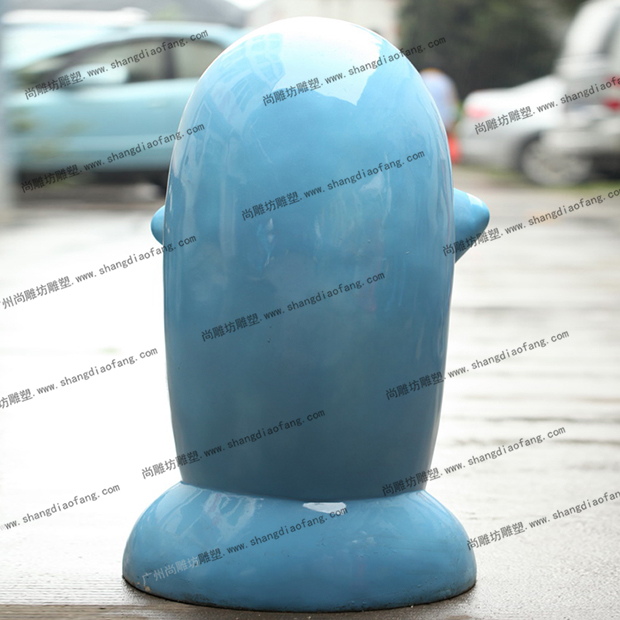 海豚造型玻璃钢垃圾桶背面