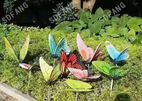 五彩仿真蝴蝶昆虫动物雕塑公园园林绿地草坪装饰摆件