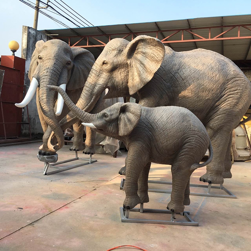 定制玻璃钢动物雕塑大象摆件户外景观公园装饰游乐场道具展览